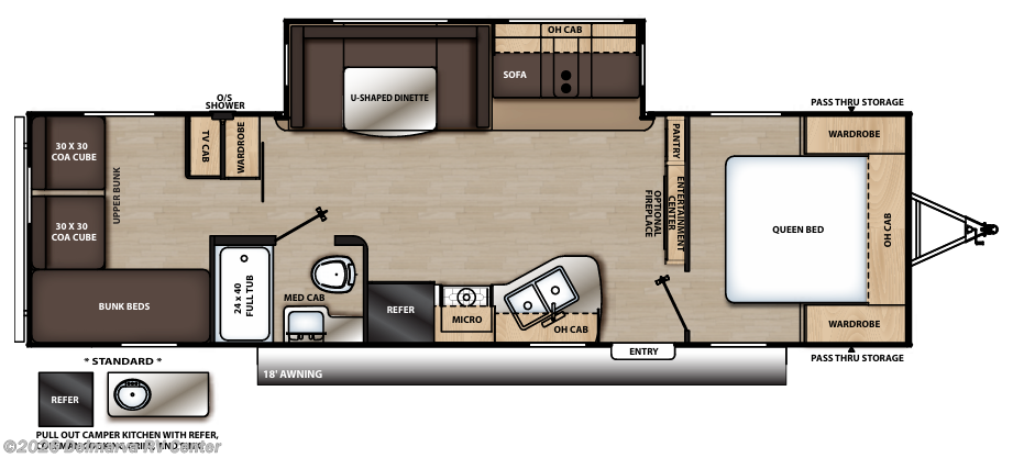 Floorplan of 2019 Coachmen Catalina Legacy Edition 293QBCK