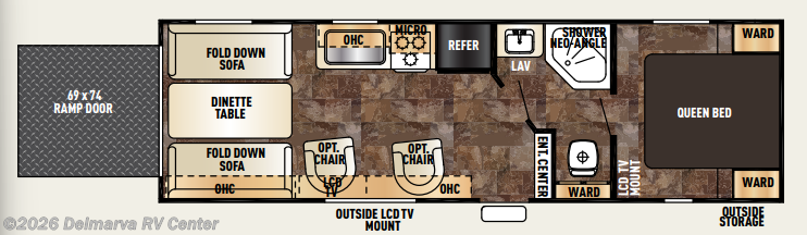 Floorplan of 2015 Forest River Cherokee Grey Wolf 26RR