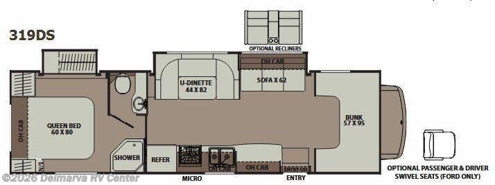 Floorplan of 2014 Coachmen Leprechaun 319DS