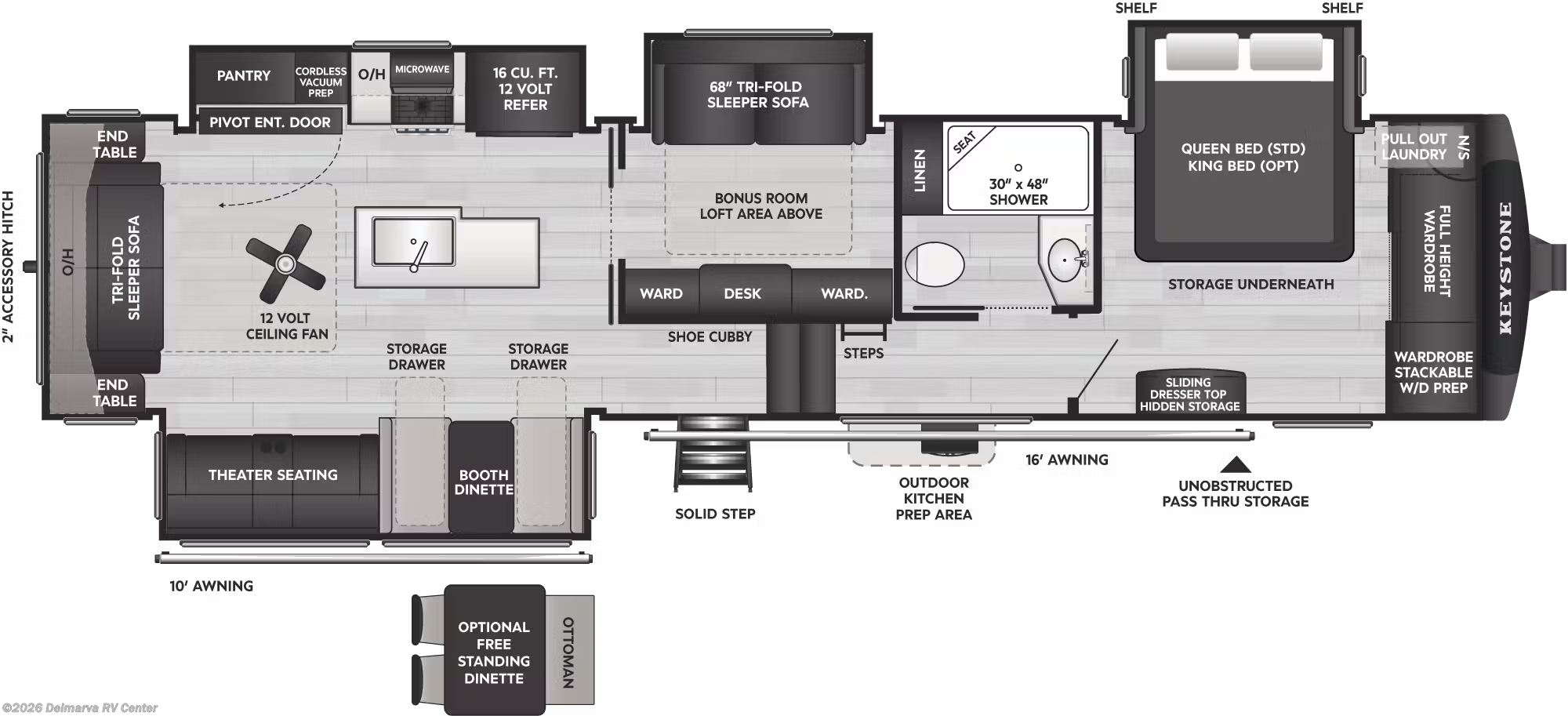 Floorplan of 2026 Keystone Cougar 360MBI