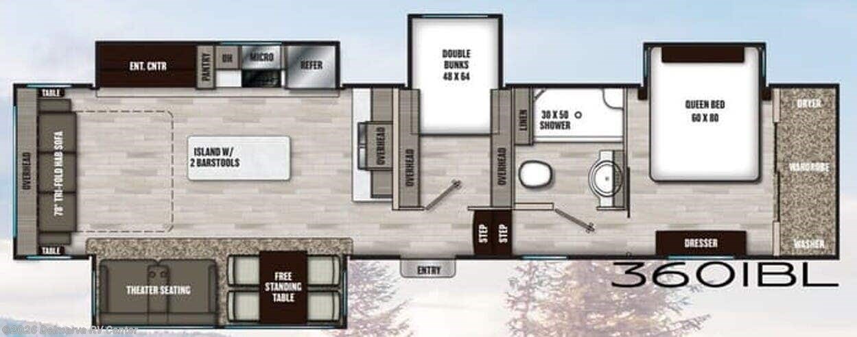 Floorplan of 2022 Coachmen Chaparral 360IBL