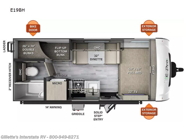 2023 Forest River Flagstaff E-Pro E19BH - New Travel Trailer For Sale by Gillette