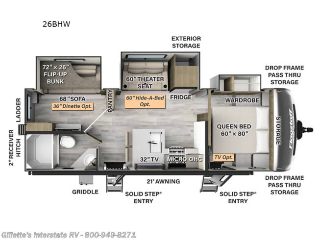 2024 Forest River Flagstaff Super Lite 26BHW - New Travel Trailer For Sale by Gillette