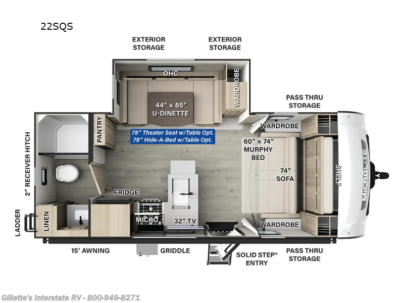 2025 Forest River Flagstaff Micro Lite 22SQS - New Travel Trailer For Sale by Gillette's Interstate RV in Haslett, Michigan features Slideout