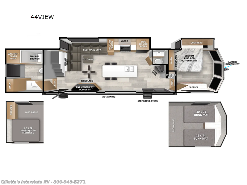 2025 Forest River Salem Grand Villa 44VIEW - New Destination Trailer For Sale by Gillette's Interstate RV in Haslett, Michigan features Slideout