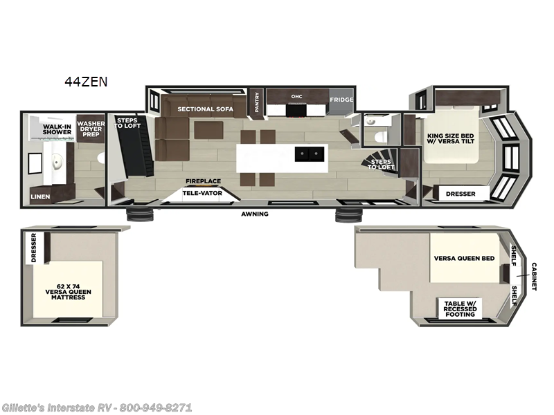 2026 Forest River Salem Grand Villa 44ZEN - New Destination Trailer For Sale by Gillette's Interstate RV in Haslett, Michigan features Slideout