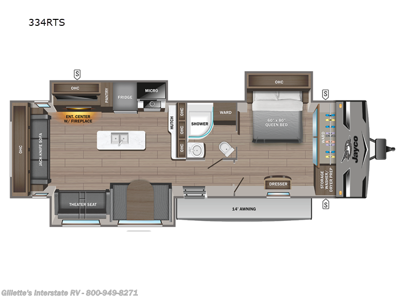 2024 Jayco Jay Flight 334RTS - Used Travel Trailer For Sale by Gillette's Interstate RV in Haslett, Michigan features Slideout
