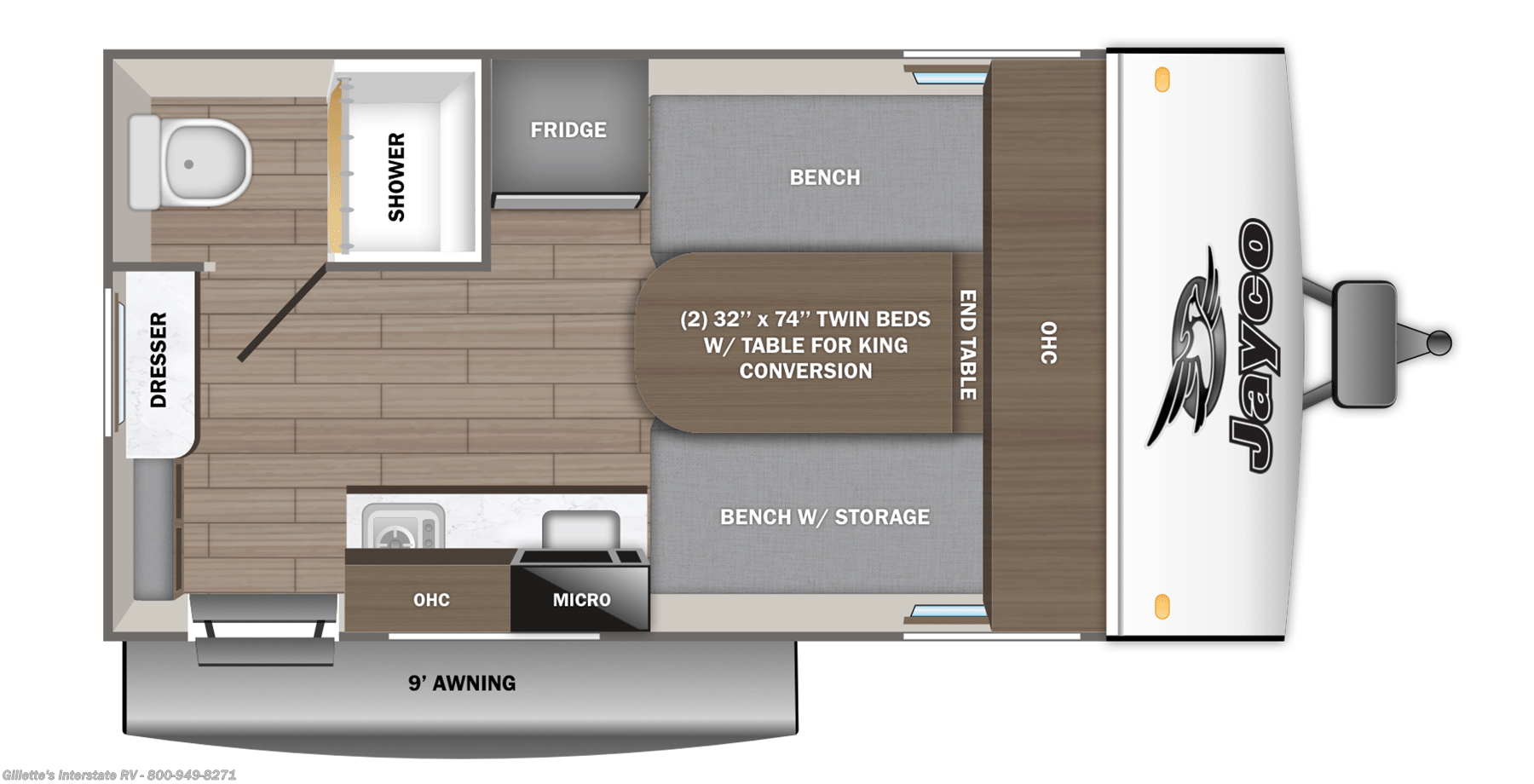 2026 Jayco Jay Feather Air SL 15TBSL - New Travel Trailer For Sale by Gillette's Interstate RV in Haslett, Michigan