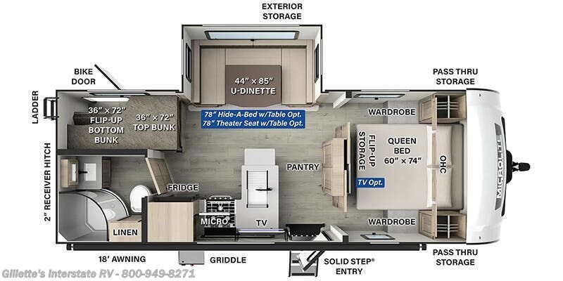 2026 Forest River Flagstaff Micro Lite 25DBH - New Travel Trailer For Sale by Gillette's Interstate RV in Haslett, Michigan