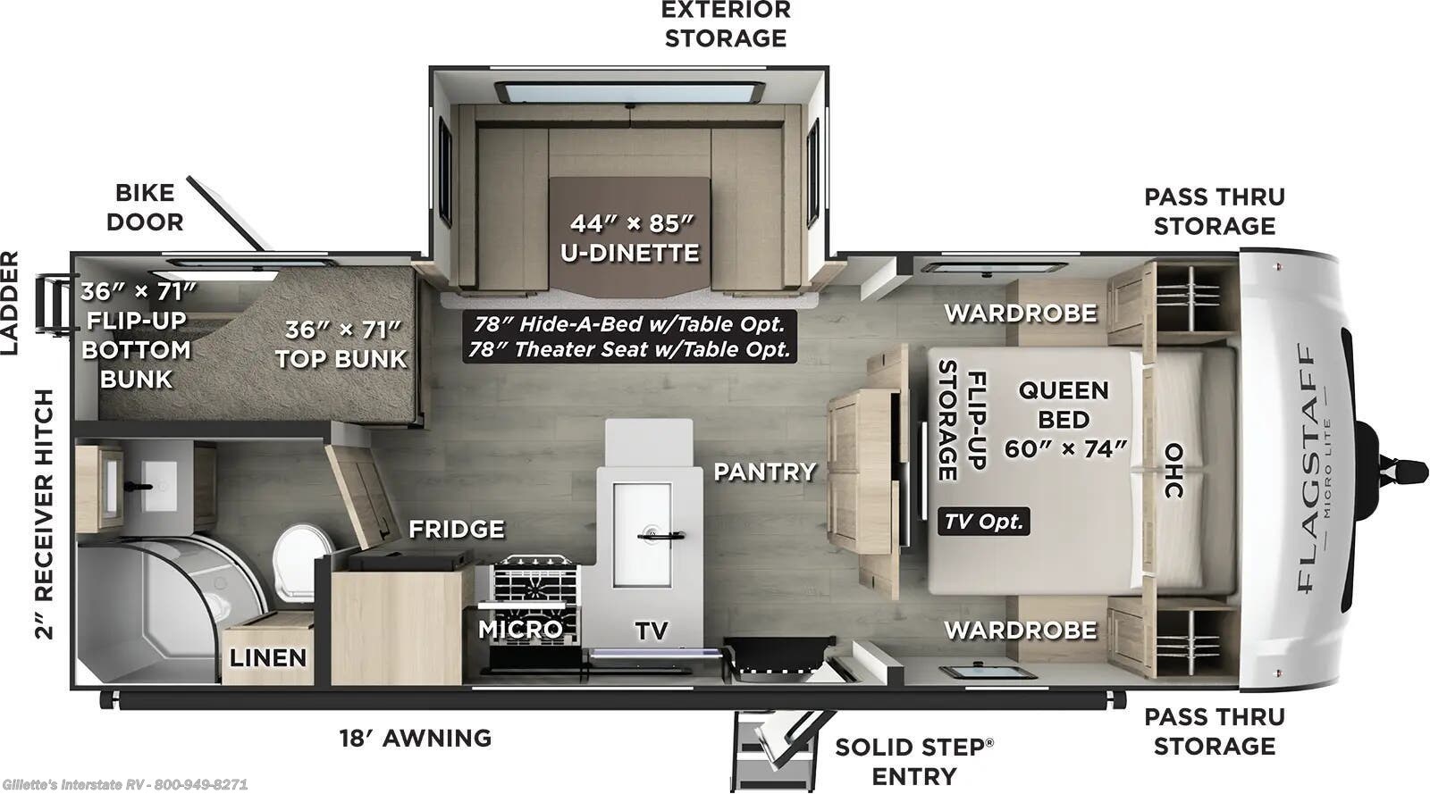 2026 Forest River Flagstaff Micro Lite 25DBH - New Travel Trailer For Sale by Gillette's Interstate RV in Haslett, Michigan