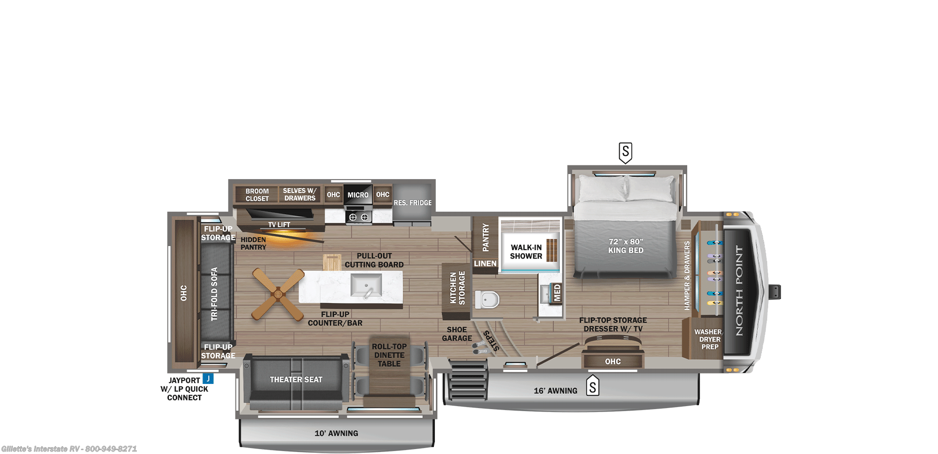 2027 Jayco North Point 310RLTS - New Fifth Wheel For Sale by Gillette's Interstate RV in Haslett, Michigan