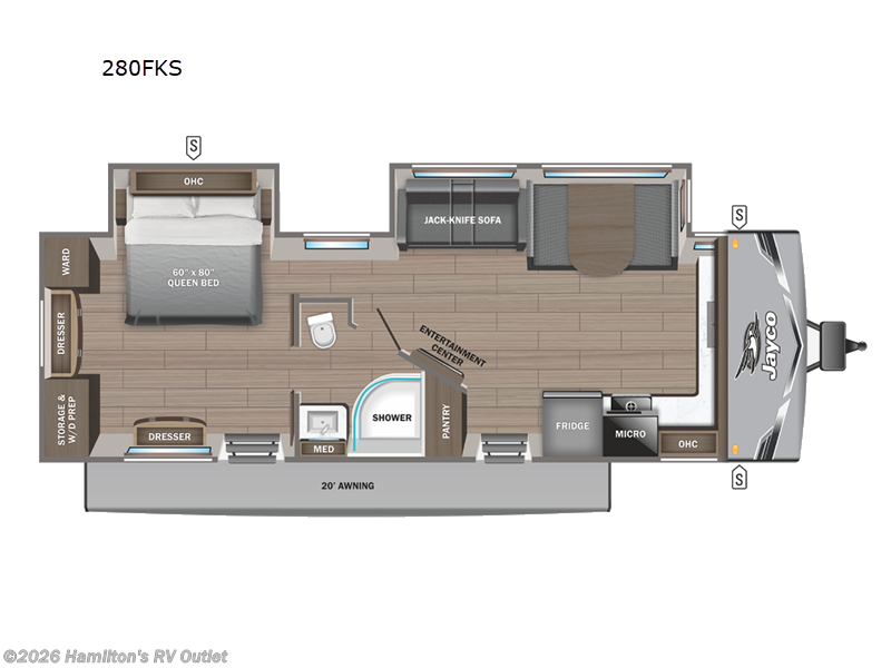 2025 Jayco Jay Flight 280FKS - New Travel Trailer For Sale by Hamilton's RV Outlet in Saginaw, Michigan features Slideout