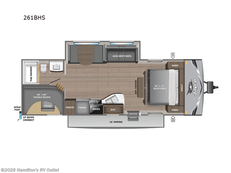 2026 Jayco Jay Flight SLX 261BHS - New Travel Trailer For Sale by Hamilton's RV Outlet in Saginaw, Michigan features Slideout