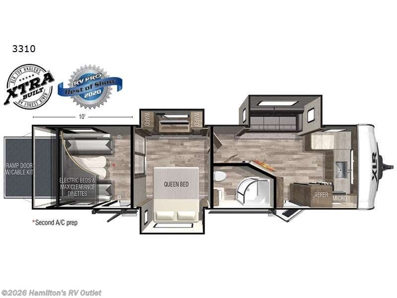 2022 Forest River XLR Hyper Lite 3310 - Used Toy Hauler For Sale by Hamilton's RV Outlet in Saginaw, Michigan features Slideout