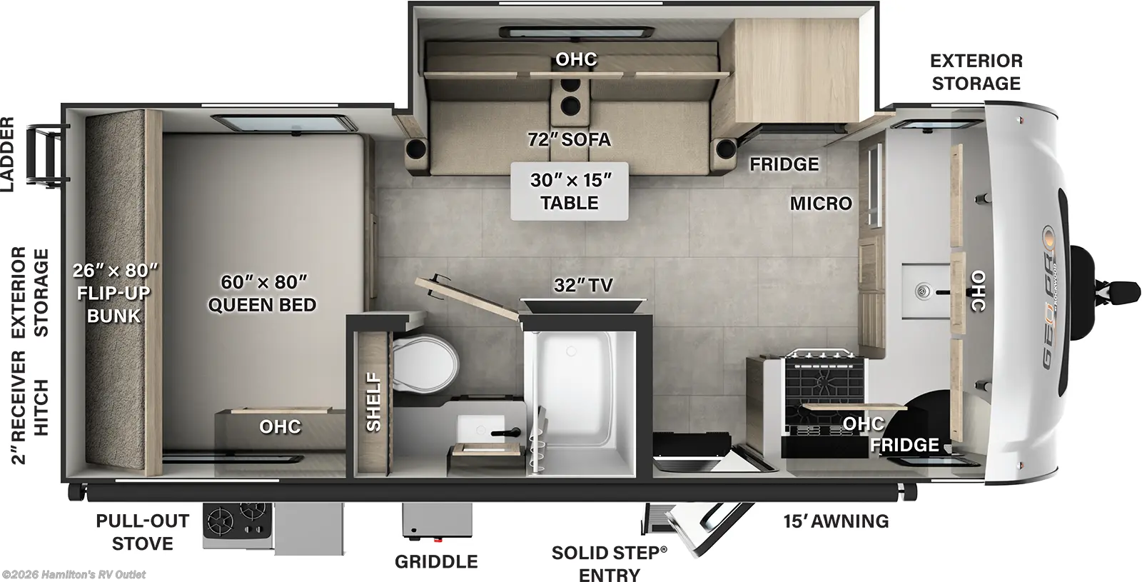 2025 Forest River Rockwood Geo Pro G20FK - New Travel Trailer For Sale by Hamilton's RV Outlet in Saginaw, Michigan