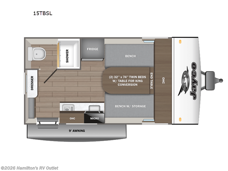 2026 Jay Feather Air SL 15TBSL by Jayco from Hamilton's RV Outlet in Saginaw, Michigan