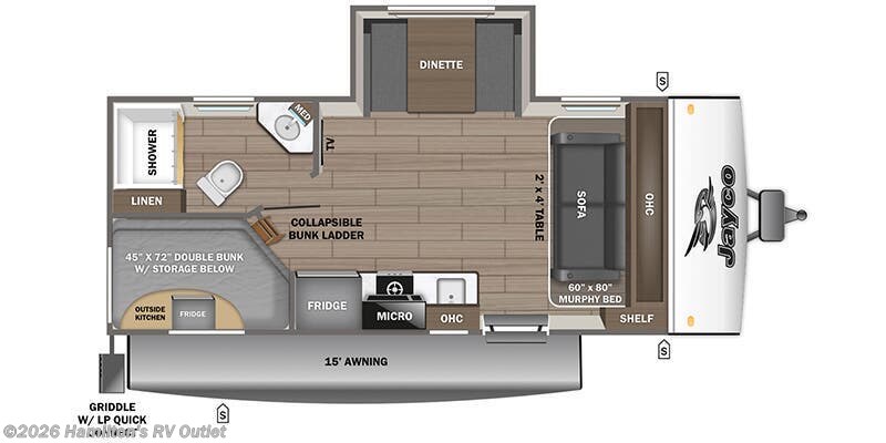 2026 Jayco Jay Feather Air 19MBS - New Travel Trailer For Sale by Hamilton's RV Outlet in Saginaw, Michigan