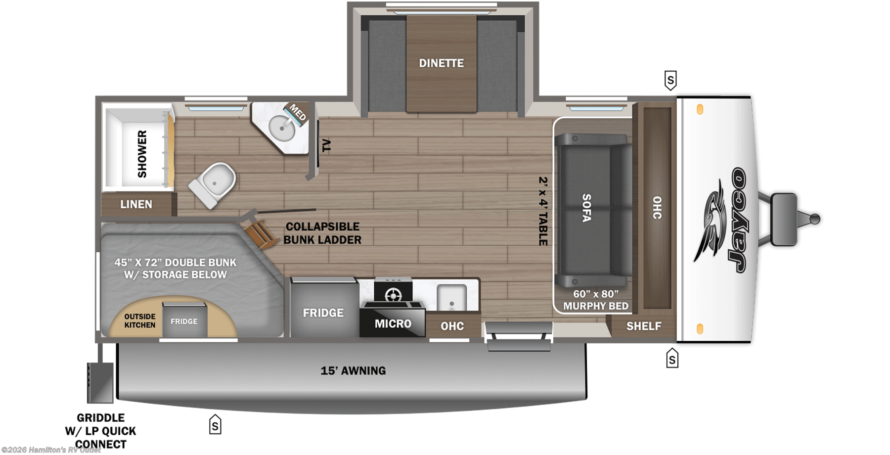 2026 Jay Feather Air 19MBS by Jayco from Hamilton's RV Outlet in Saginaw, Michigan