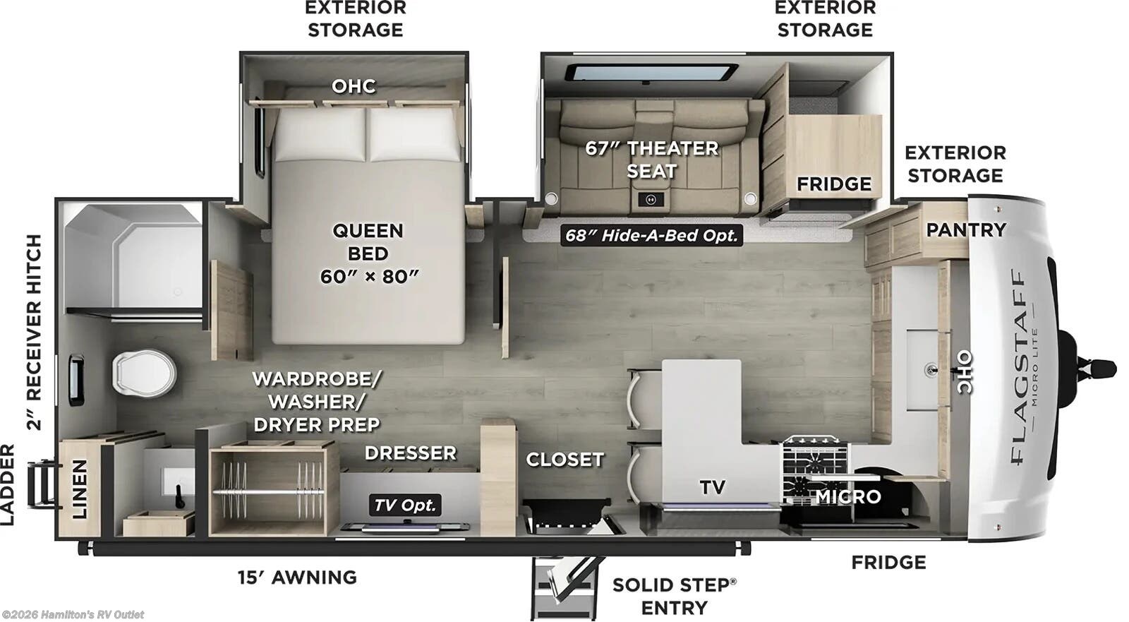 2026 Forest River Rockwood Mini Lite 2523MBR - New Travel Trailer For Sale by Hamilton's RV Outlet in Saginaw, Michigan