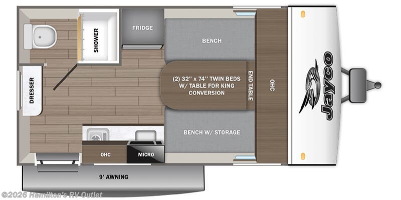 2026 Jayco Jay Feather Air SL 15TBSL - New Travel Trailer For Sale by Hamilton's RV Outlet in Saginaw, Michigan