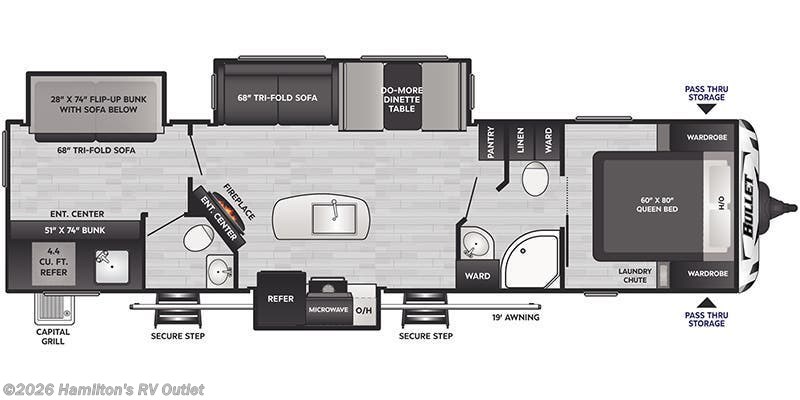 2025 Keystone Bullet East 330BKQ - Used Travel Trailer For Sale by Hamilton's RV Outlet in Saginaw, Michigan