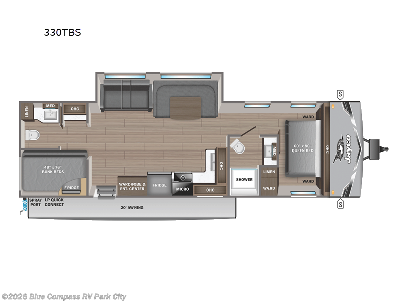 2025 Jayco Jay Flight SLX 330TBS - New Travel Trailer For Sale by Blue Compass RV Park City in Park City, Kansas features Slideout