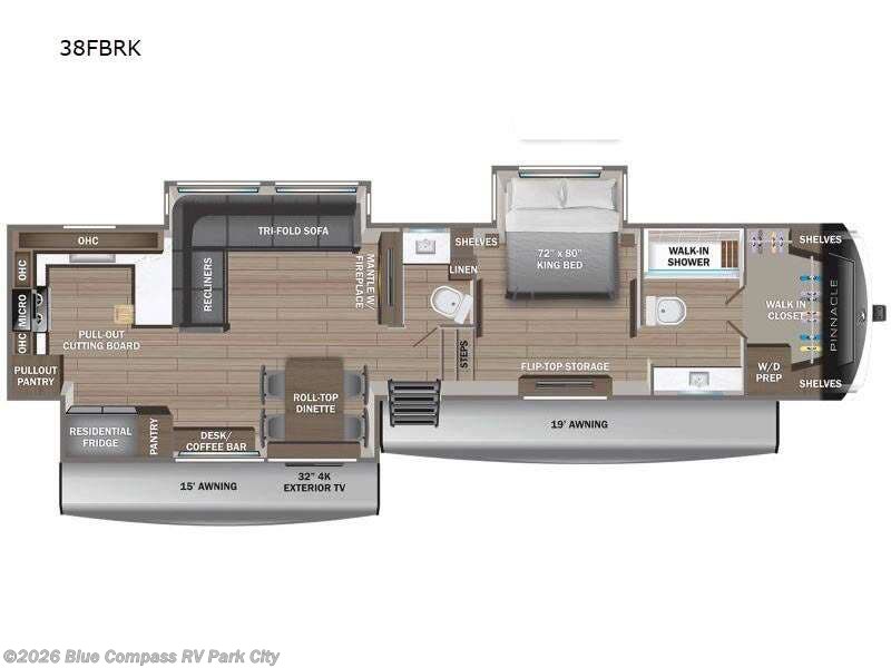 2025 Jayco Pinnacle 38FBRK - New Fifth Wheel For Sale by Blue Compass RV Park City in Park City, Kansas features Slideout
