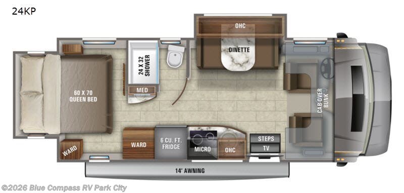 2021 Jayco Melbourne Prestige 24KP - Used Class C For Sale by Blue Compass RV Park City in Park City, Kansas features Slideout