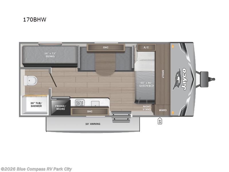 2025 Jayco Jay Flight SLX 170BHW - New Travel Trailer For Sale by Blue Compass RV Park City in Park City, Kansas