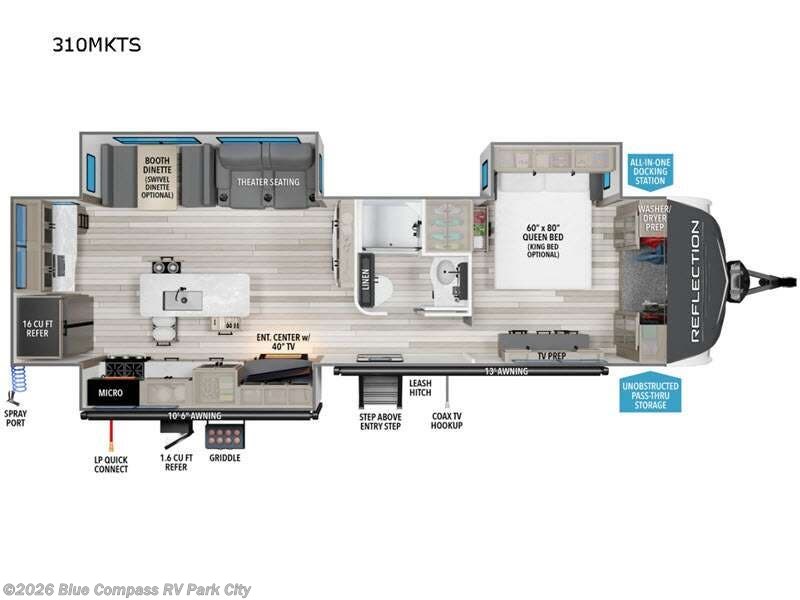 2025 Grand Design Reflection 310MKTS - New Travel Trailer For Sale by Blue Compass RV Park City in Park City, Kansas features Slideout