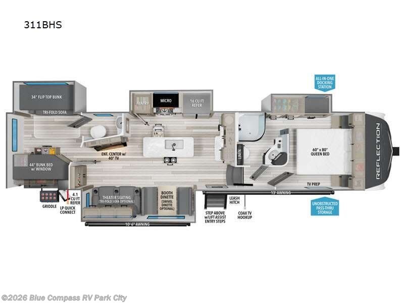 2025 Grand Design Reflection 311BHS - New Fifth Wheel For Sale by Blue Compass RV Park City in Park City, Kansas features Slideout