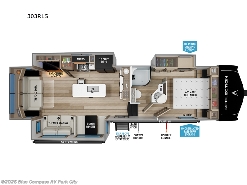 2026 Grand Design Reflection 303RLS - New Fifth Wheel For Sale by Blue Compass RV Park City in Park City, Kansas features Slideout