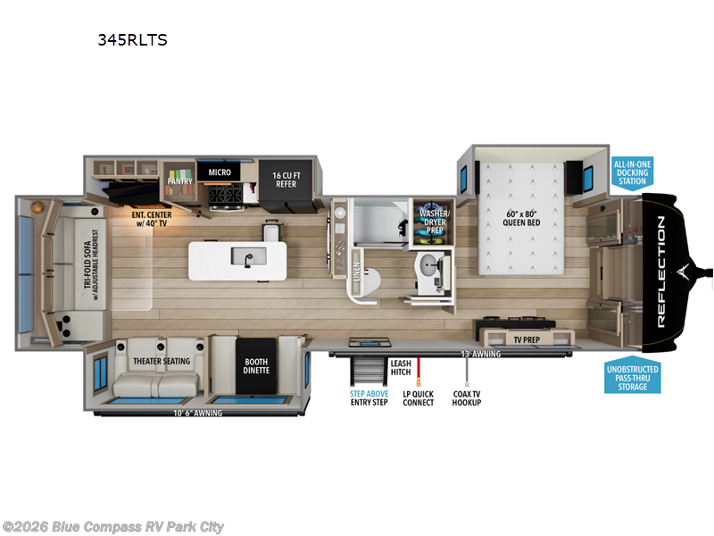 2026 Grand Design Reflection 345RLTS - New Travel Trailer For Sale by Blue Compass RV Park City in Park City, Kansas features Slideout