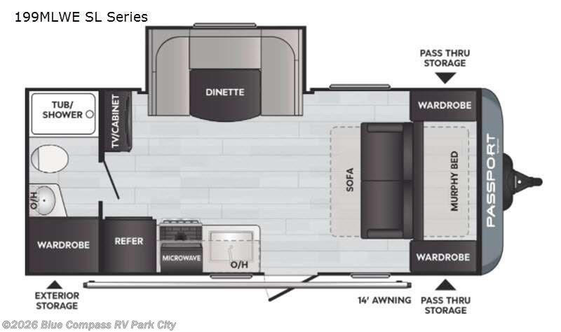 2021 Keystone Passport 199ML - Used Travel Trailer For Sale by Blue Compass RV Park City in Park City, Kansas features Slideout