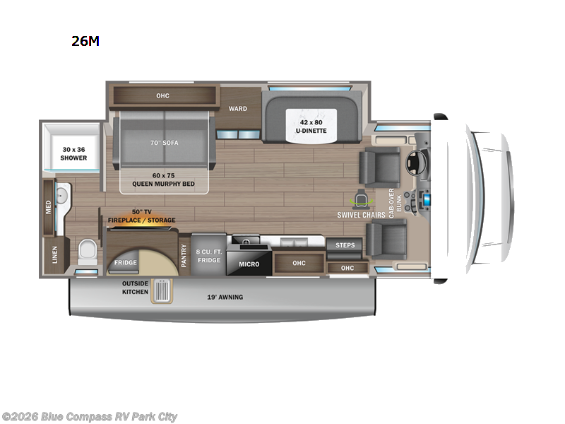 2023 Jayco Redhawk 26M - Used Class C For Sale by Blue Compass RV Park City in Park City, Kansas features Slideout