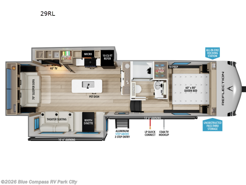 2027 Grand Design Reflection 100 Series 29RL - New Fifth Wheel For Sale by Blue Compass RV Park City in Park City, Kansas features Slideout