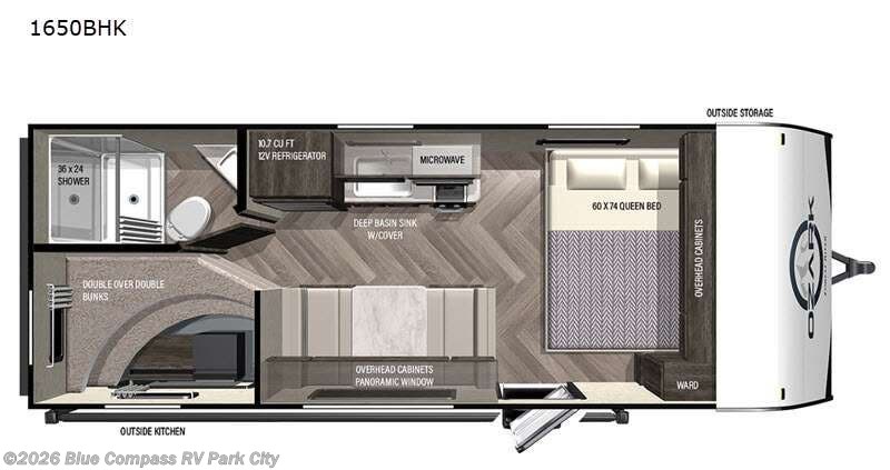 2021 Forest River Ozark 1650BHK - Used Travel Trailer For Sale by Blue Compass RV Park City in Park City, Kansas