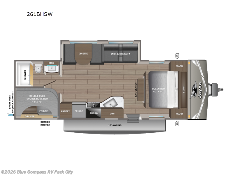 2027 Jayco Jay Flight 261BHSW - New Travel Trailer For Sale by Blue Compass RV Park City in Park City, Kansas features Slideout