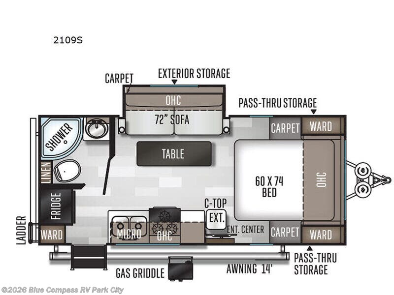 2020 Forest River Rockwood Mini Lite 2109S - Used Travel Trailer For Sale by Blue Compass RV Park City in Park City, Kansas features Slideout