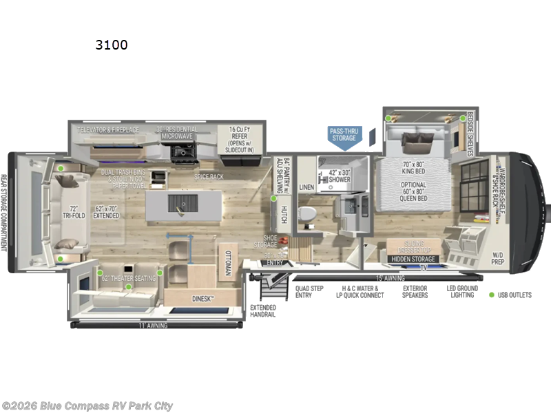 2027 Brinkley RV Model Z 3100 - New Fifth Wheel For Sale by Blue Compass RV Park City in Park City, Kansas features Slideout