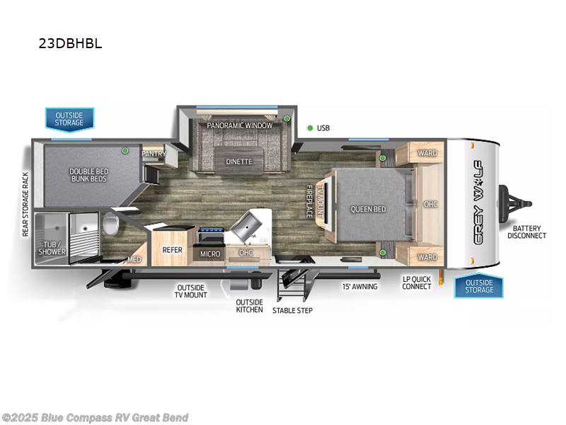 2024 Forest River Cherokee Grey Wolf Black Label 23DBHBL RV for Sale in