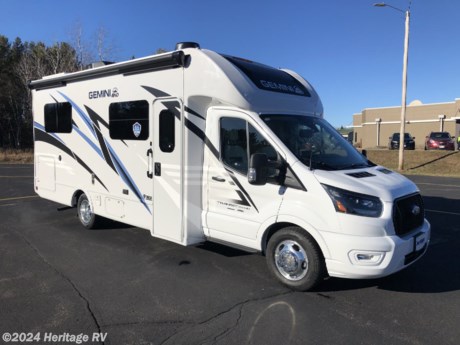 &lt;p&gt;&lt;strong&gt;OVERVIEW:&lt;/strong&gt;&amp;nbsp;More capability, more comfort, more enjoyment. The Gemini&amp;nbsp;AWD&amp;nbsp;Class B+ RV by Thor Motor Coach: More of everything you need for great adventures. Because you&#39;re behind the wheel of a Recreational Utility Vehicle (RUV), traveling couldn&#39;t be easier. All the features of the Gemini Class B+ RV make it easy and fun to drive a&amp;nbsp;motorhome, and inside, you have all the features you love about your home.&lt;/p&gt;
&lt;p&gt;&lt;strong&gt;EXTERIOR:&lt;/strong&gt;&lt;/p&gt;
&lt;ul&gt;
&lt;li&gt;2023 Ford Transit Chassis 3.5L V6 EcoBoost&amp;nbsp;Turbo Gas Engine, 306-HP, 400-lb.ft. Torque&lt;/li&gt;
&lt;li&gt;All-Wheel Drive (AWD) System Ford 10-speed Automatic Overdrive Transmission&lt;/li&gt;
&lt;li&gt;Ford Safety Systems - Lane Departure Warning, Pre-Collision Assist, Auto High Beam Headlights,&amp;nbsp;TPMS,&amp;nbsp;AdvanceTrac&amp;nbsp;with&amp;nbsp;RSC, Hill Start Assist&lt;/li&gt;
&lt;li&gt;Blind Side Alert&lt;/li&gt;
&lt;li&gt;RainSensing&amp;nbsp;Windshield Wipers&lt;/li&gt;
&lt;li&gt;5,000-lb Trailer Hitch with 7-pin Round Connector&lt;/li&gt;
&lt;li&gt;Electric Stabilizing System&lt;/li&gt;
&lt;li&gt;Welded Tubular Aluminum Roof &amp;amp; Sidewall Cage Construction&lt;/li&gt;
&lt;li&gt;Vacu-Bond Laminated Roof, Walls &amp;amp; Floors with Block Foam Insulation&lt;/li&gt;
&lt;li&gt;Partial-Paint Exterior with Graphics Package&lt;/li&gt;
&lt;li&gt;Rotocast&amp;nbsp;Storage Compartments with Lights&lt;/li&gt;
&lt;li&gt;Premium One-piece&amp;nbsp;TPO&amp;nbsp;Roof&lt;/li&gt;
&lt;li&gt;Power Patio Awning with Integrated LED Lighting&lt;/li&gt;
&lt;li&gt;Slide out Room Topper Awning&lt;/li&gt;
&lt;li&gt;Entry Door with Deadbolt Lock Black&amp;nbsp;Frameless&amp;nbsp;Windows.&lt;/li&gt;
&lt;/ul&gt;
&lt;p&gt;&lt;strong&gt;INTERIOR:&lt;/strong&gt;&lt;/p&gt;
&lt;ul&gt;
&lt;li&gt;Travertine&amp;nbsp;II interior decor with Forever Latte cabinetry&lt;/li&gt;
&lt;li&gt;Residential Vinyl Flooring Rubber Tread Entry Steps with Lighted Step Well&lt;/li&gt;
&lt;li&gt;Metal Entry Grab Handle Smoke&lt;/li&gt;
&lt;li&gt;LPG&amp;nbsp;and Carbon Monoxide Detectors&lt;/li&gt;
&lt;li&gt;Ceiling Ducted Air Conditioning System&lt;/li&gt;
&lt;li&gt;Euro-Style Cabinet Doors with Nickel Finish Hardware&lt;/li&gt;
&lt;li&gt;Pressed Laminate&amp;nbsp;Countertops&lt;/li&gt;
&lt;li&gt;LED Lighting&lt;/li&gt;
&lt;li&gt;Leatherette Jack Knife sofa with table&lt;/li&gt;
&lt;li&gt;Passenger Seat Belts in Select Areas&lt;/li&gt;
&lt;li&gt;Premium Window Privacy Roller Shades Ball Bearing Drawer Guides.&lt;/li&gt;
&lt;/ul&gt;
&lt;p&gt;&lt;strong&gt;KITCHEN &amp;amp; BATH:&lt;/strong&gt;&lt;/p&gt;
&lt;ul&gt;
&lt;li&gt;Double Door Gas/Electric/LP. RV Refrigerator with Stainless Steel Door Inserts&lt;/li&gt;
&lt;li&gt;Two Burner Gas&amp;nbsp;Cooktop&amp;nbsp;with Glass Protective Cover and Electric Start&lt;/li&gt;
&lt;li&gt;Task Lighting Above&amp;nbsp;Cooktop&lt;/li&gt;
&lt;li&gt;Microwave Oven&lt;/li&gt;
&lt;li&gt;Large Under mount Stainless Steel Single Bowl Sink with Cover &amp;amp; Single Handle Kitchen Faucet with Pull-Down Sprayer&lt;/li&gt;
&lt;li&gt;Kitchen Waste Basket&lt;/li&gt;
&lt;li&gt;Ceiling Vent Kitchen 12V Powered with Switch&lt;/li&gt;
&lt;/ul&gt;
&lt;p&gt;&lt;strong&gt;BED &amp;amp; BATH:&lt;/strong&gt;&lt;/p&gt;
&lt;ul&gt;
&lt;li&gt;Twin Beds convertible into Queen bed&lt;/li&gt;
&lt;li&gt;Headboard&lt;/li&gt;
&lt;li&gt;Bedspread &amp;amp; Pillow Shams&lt;/li&gt;
&lt;li&gt;Bedroom&amp;nbsp;USB&amp;nbsp;Power Charging Center for Electronics&lt;/li&gt;
&lt;li&gt;Bedroom 12V Outlet for CPAP&amp;nbsp;Machine&lt;/li&gt;
&lt;li&gt;Privacy Curtain in Bedroom&lt;/li&gt;
&lt;li&gt;Stainless Steel Bathroom Sink Foot Flush Toilet&lt;/li&gt;
&lt;li&gt;Power Bath Vent with Wall Switch&lt;/li&gt;
&lt;li&gt;Skylight in Shower Shower with Deluxe Curtain &amp;amp; Curved Rod&lt;/li&gt;
&lt;/ul&gt;
&lt;p&gt;&amp;nbsp;&lt;/p&gt;