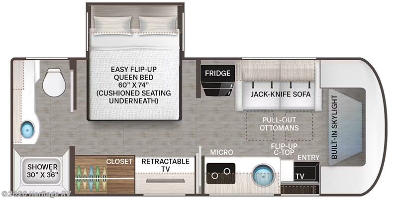 Floorplan of 2025 Thor Motor Coach Gemini AWD 24JG