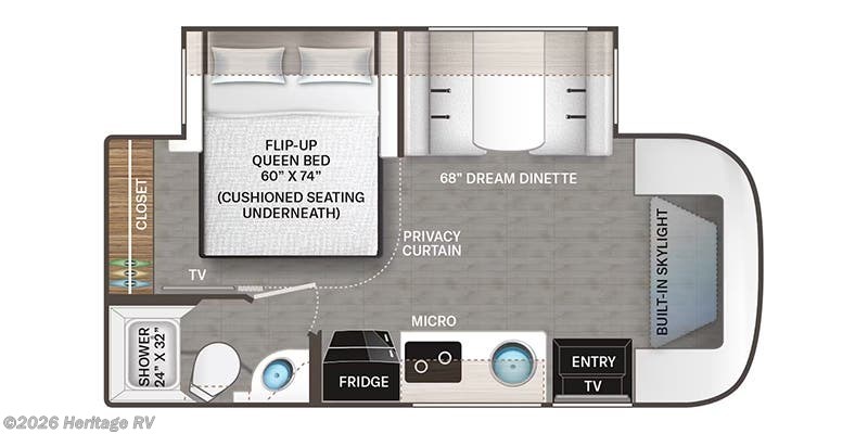 Floorplan of 2025 Thor Motor Coach Gemini AWD 23TW