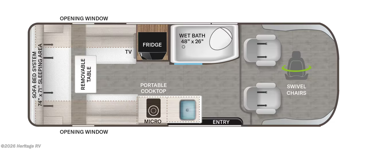 Floorplan of 2027 Thor Motor Coach Sequence 20Y