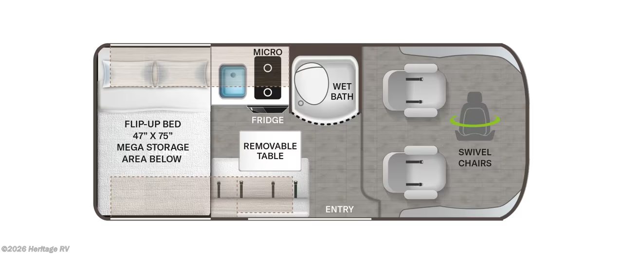 Floorplan of 2027 Thor Motor Coach Scope 18Z