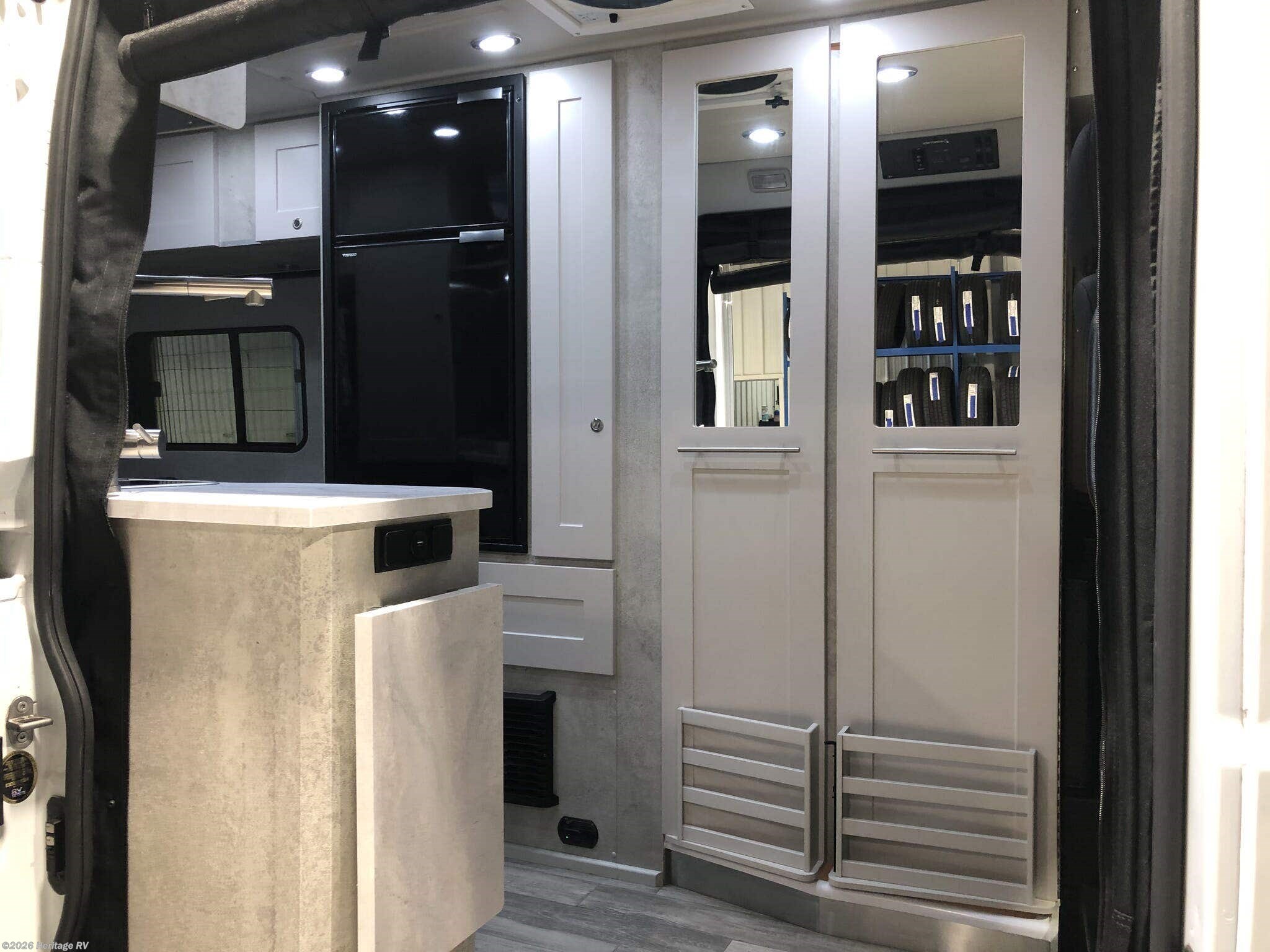 2026 Roadtrek Play SRT Rear Power Sofa - New Class B For Sale by Heritage RV in Tomahawk, Wisconsin features Auxiliary Battery, Generator, Awning, TV, Spare Tire Kit