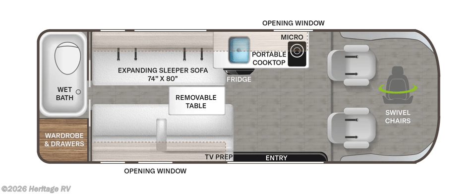 Floorplan of 2027 Thor Motor Coach Sequence 20L