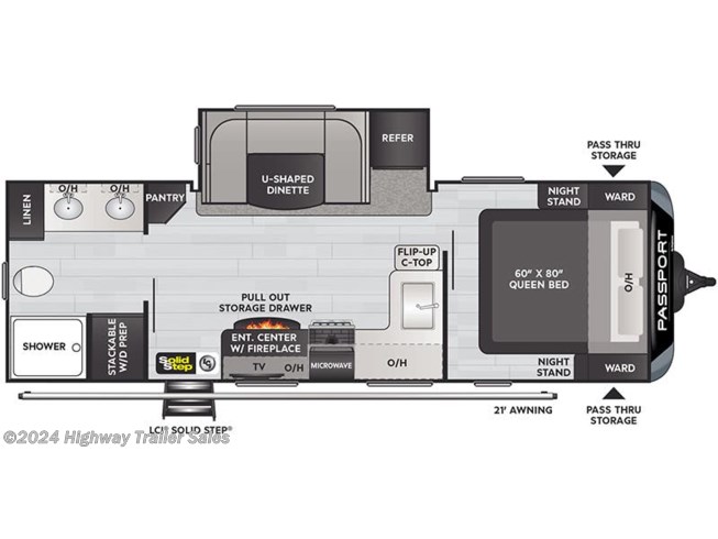 2023 Keystone Passport Grand Touring West 2400RBWE GT floorplan image