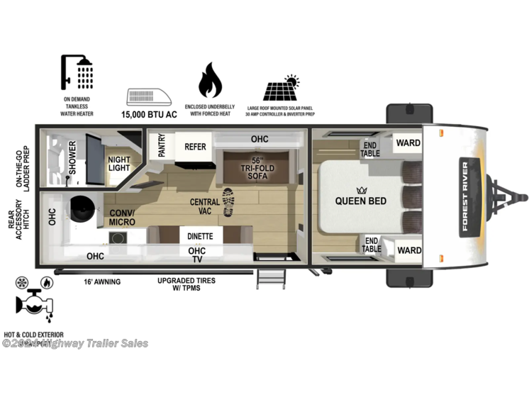 Floorplan of 2025 Forest River R-Pod RP-205